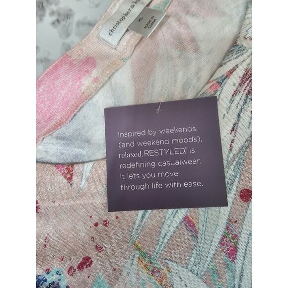Christopher & Banks Womens Sz XL NWT Multicolor Floral Fairy Soft Relaxed Blouse - Picture 8 of 13